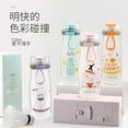 thumbnail image 2 of BPA Free Portable Rope Plastic Water Bottle Summer Cartoon Bouncing Cover Student Sports Cup Outside Cold Juice Square Bottles, 2 of 5