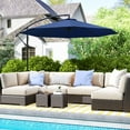 thumbnail image 2 of Outsunny Parasol de Patio de Luxe 10 Pieds, Parasol de Marché Extérieur, Bleu Marine, 2 of 10