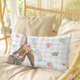 thumbnail image 4 of Bunny Easter Pillow Covers, Linen Long Throw Pillow Case, Rabbit Grey Plaid Farmhouse Floral Holiday Pillow Protector Decorative Cushion Cover for Living Room/Bedroom 20" x 26", 4 of 8