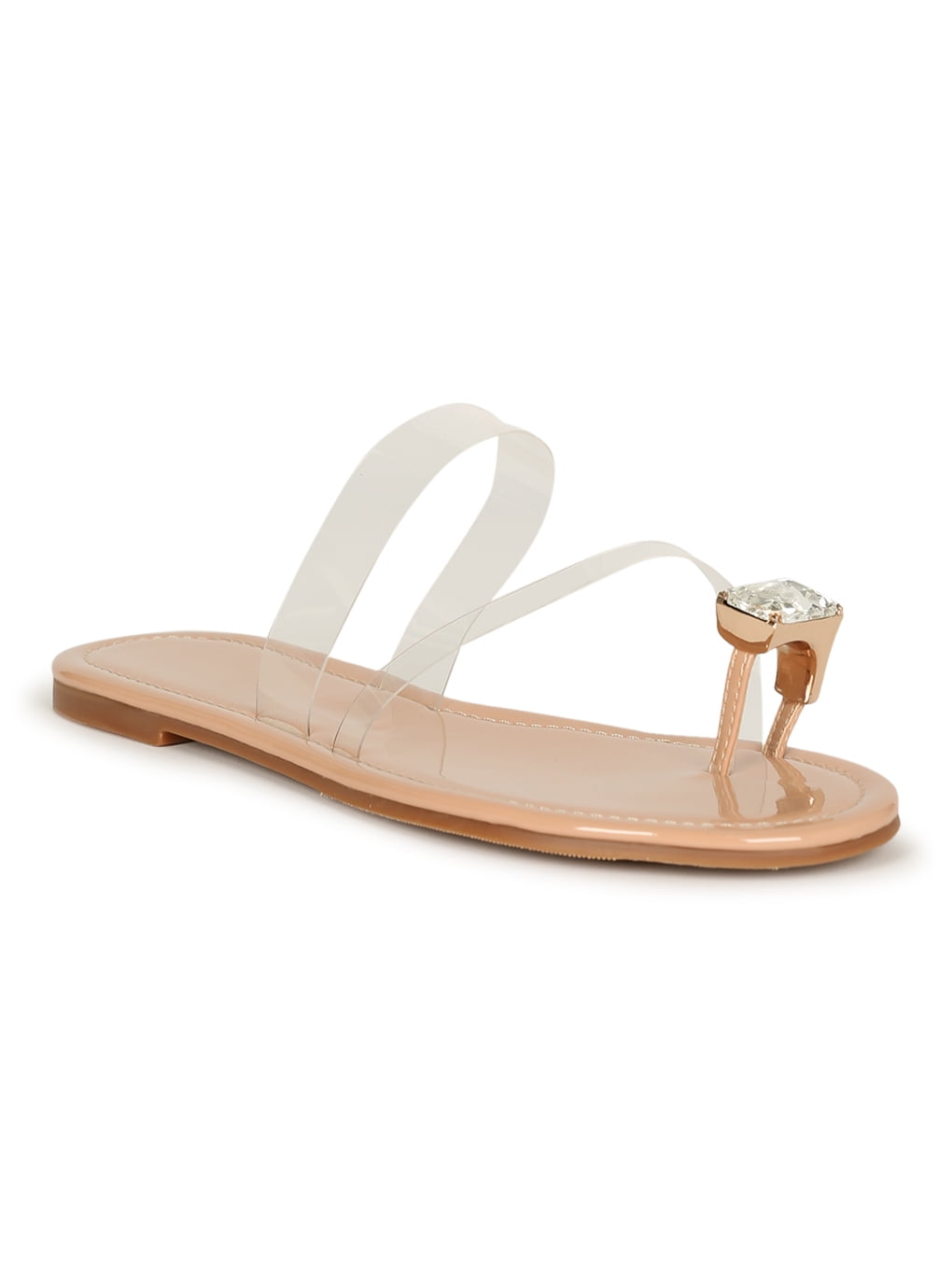 flat sandals with clear straps