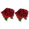 thumbnail image 1 of jifeng 2 Pièces Bouquet de Fleurs Fleur Hortensia Réaliste pour Anniversaire Fête à la Maison Rouge, 1 of 9