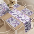 thumbnail image 2 of Ambesonne Floral Table Runner & Placemats, Foliage Leaves Purple, Placemat 4 pcs + Runner 12"x72", Lavender Lilac Beige, 2 of 2