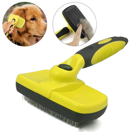 Pet Grooming Brush Self Cleaning Slicker Brushes for Dogs and Cats Long & Thick Hair Best Pet Shedding Tool for Grooming Loose Undercoat,Tangled Knots & Matted