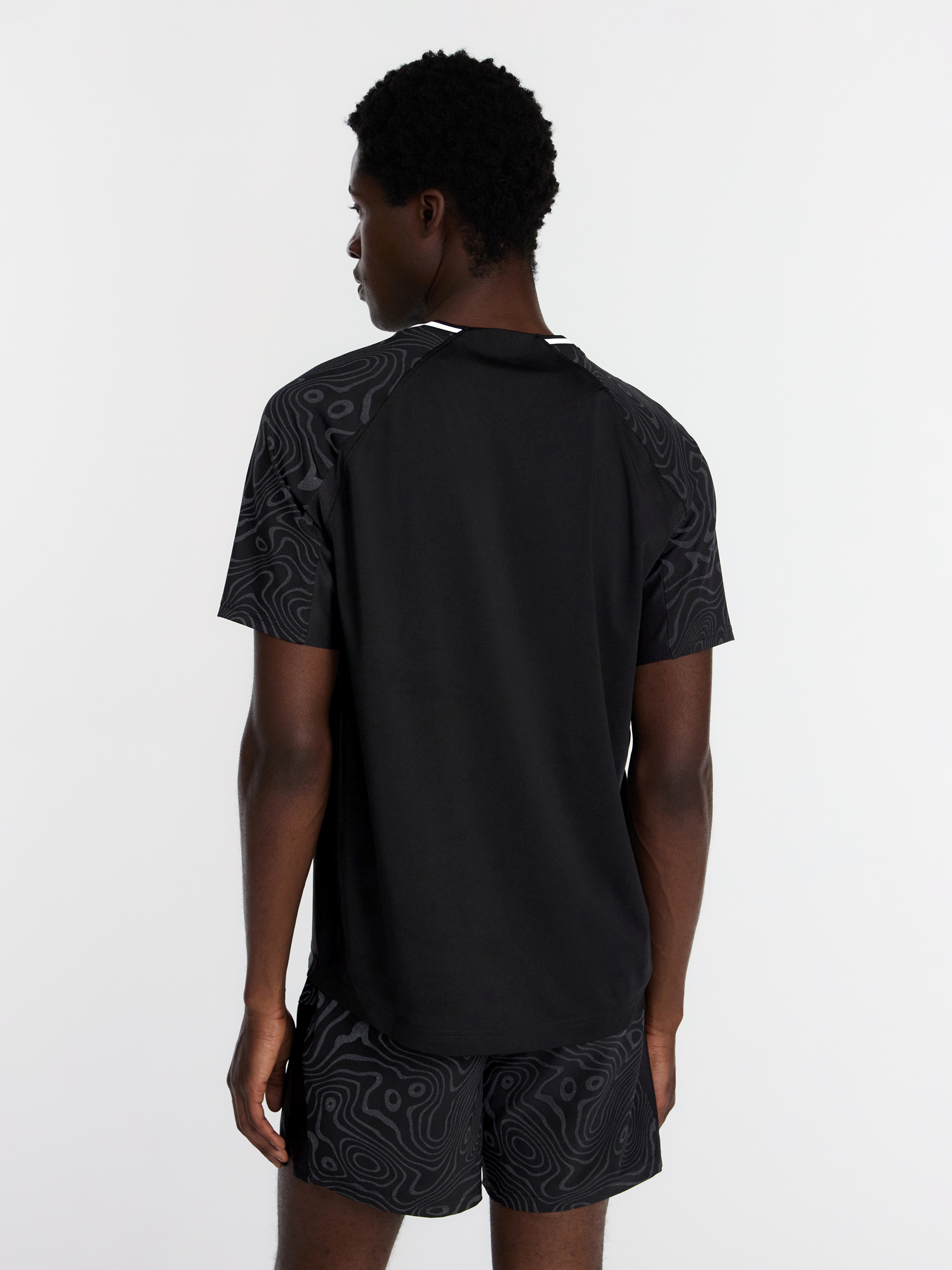 Playera de alto rendimiento para hombre con estampado reflectante estilo fútbol, tallas XS-3XL 3