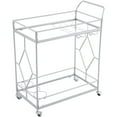 Better Homes & Gardens Nicola Brushed Silver Metal Serving Bar Cart