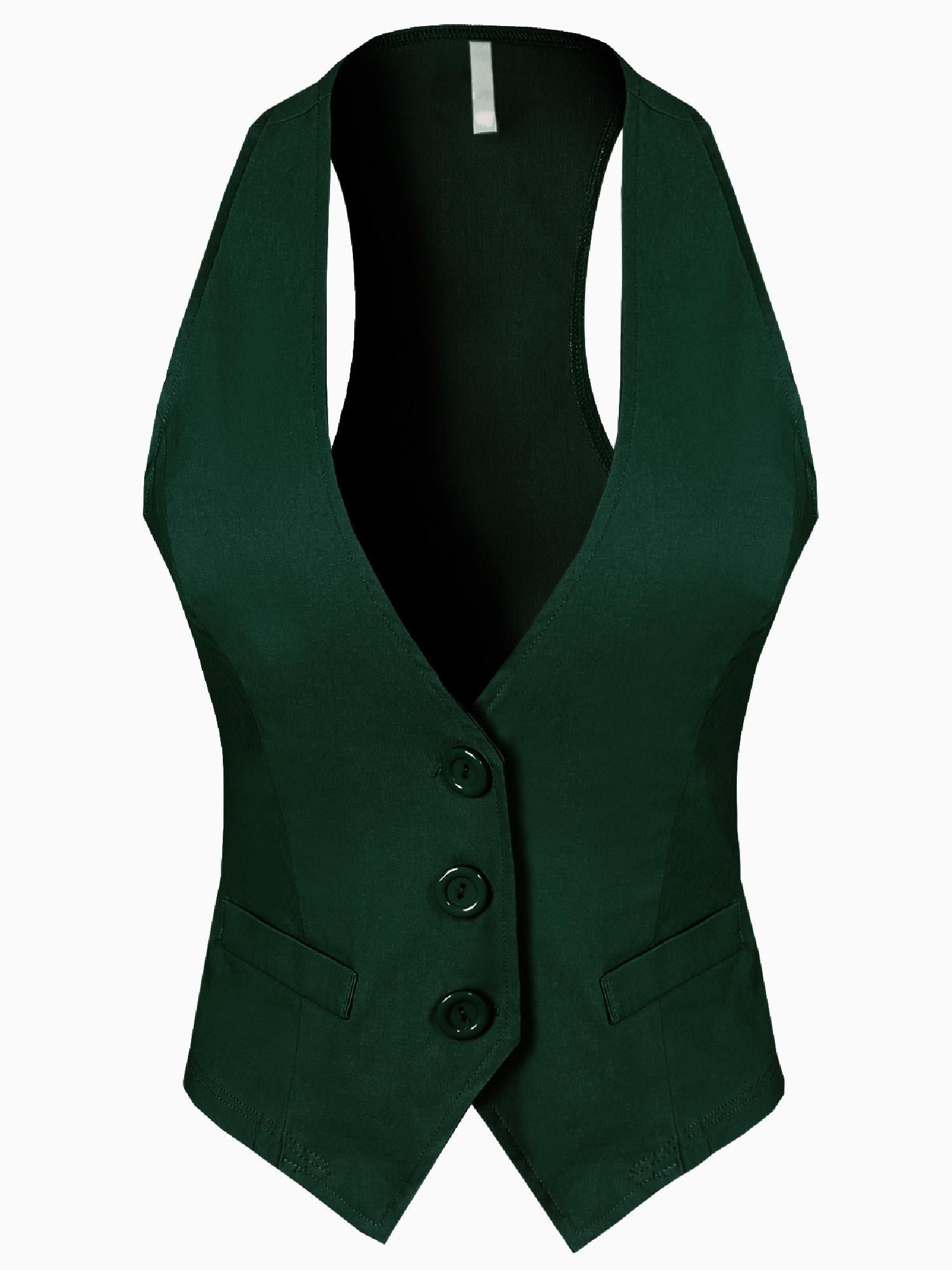 Made by Olivia Women's Dressy Casual Versatile Racerback Vest Tuxedo ...