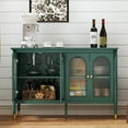thumbnail image 4 of CBJCBJ 47.6" Storage Cabinets with 4 Arched Glass Doors, Side Board Buffet Cabinet for Living Room, Green, 4 of 7