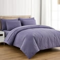 thumbnail image 2 of Chezmoi Collection Liam 7-Piece Dusty Purple Bed in a Bag Queen Comforter Set with Sheets Medallion Embossed Bedding Set, 2 of 9