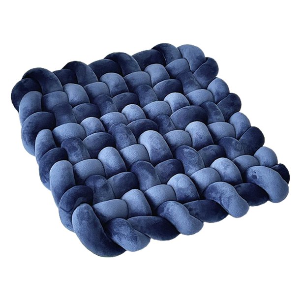 Almohada de tiro hecha a mano, almohada de suelo cuadrada, regalo de inauguración de la casa, cojín cómodo, cojín de asiento para el suelo, hogar, pat Azul