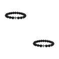 thumbnail image 4 of Decodeary Gifts Unisex Bracelets With Exquisite Beads For Loved Ones Easy Matching glossy black 2Set, 4 of 6