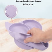 SWAGSON Silicone 5 piece Baby Feeding Set for Baby Led Weaning, Baby Plate and Bowl, Baby Fork and Spoon, Sippy Straw Cup, and Bib
