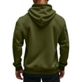 thumbnail image 4 of Dresfit Mens Big and Tall Sweatshirts Fleece Quarter Zip Pullover Hooded Long Sleeve Workout Hoodies Winter Fall Lined Multi Pockets Warm Sweatshirt Army Green 3XL, 4 of 9