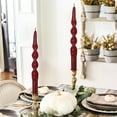 thumbnail image 5 of FCMSHAMD 10" Red Long Candles Drilpes Taper Candles Holiday Christmas Decorative Candles Dripless Smokeless Unscented Candles Pack of 2, 5 of 6