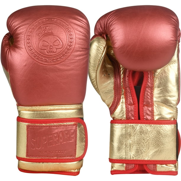 Superare MK1 Hook and Loop Training Boxing Gloves 16 oz. Red/Gold