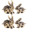 thumbnail image 3 of EeaseMX 4 colgantes de conejo de latón. Dijes de conejo de latón. Colgantes de conejo. Colgantes de llavero., 3 of 8