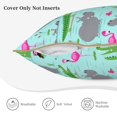 thumbnail image 3 of KLL Hippo With Flamingos And Crocodiles Decorative Throw Pillow Covers Velvet Soft for Couch Sofa Bedroom Living Room Outdoor (No pillow core)- 18"x18", 3 of 5