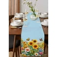 thumbnail image 4 of Spring Yellow Sunflower Table Runner Cotton Linen 90 Inch Holiday Dresser Scarves, Butterfly Floral Daisy Country Tablerunner for Kitchen Coffee Dining Living Room Dinner Scarf Décor 13''x90'', 4 of 9