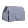 thumbnail image 1 of Mini joyero de terciopelo, caja de almacenamiento para pendientes, collares y anillos con cierre a presión. Gris claro, 1 of 9