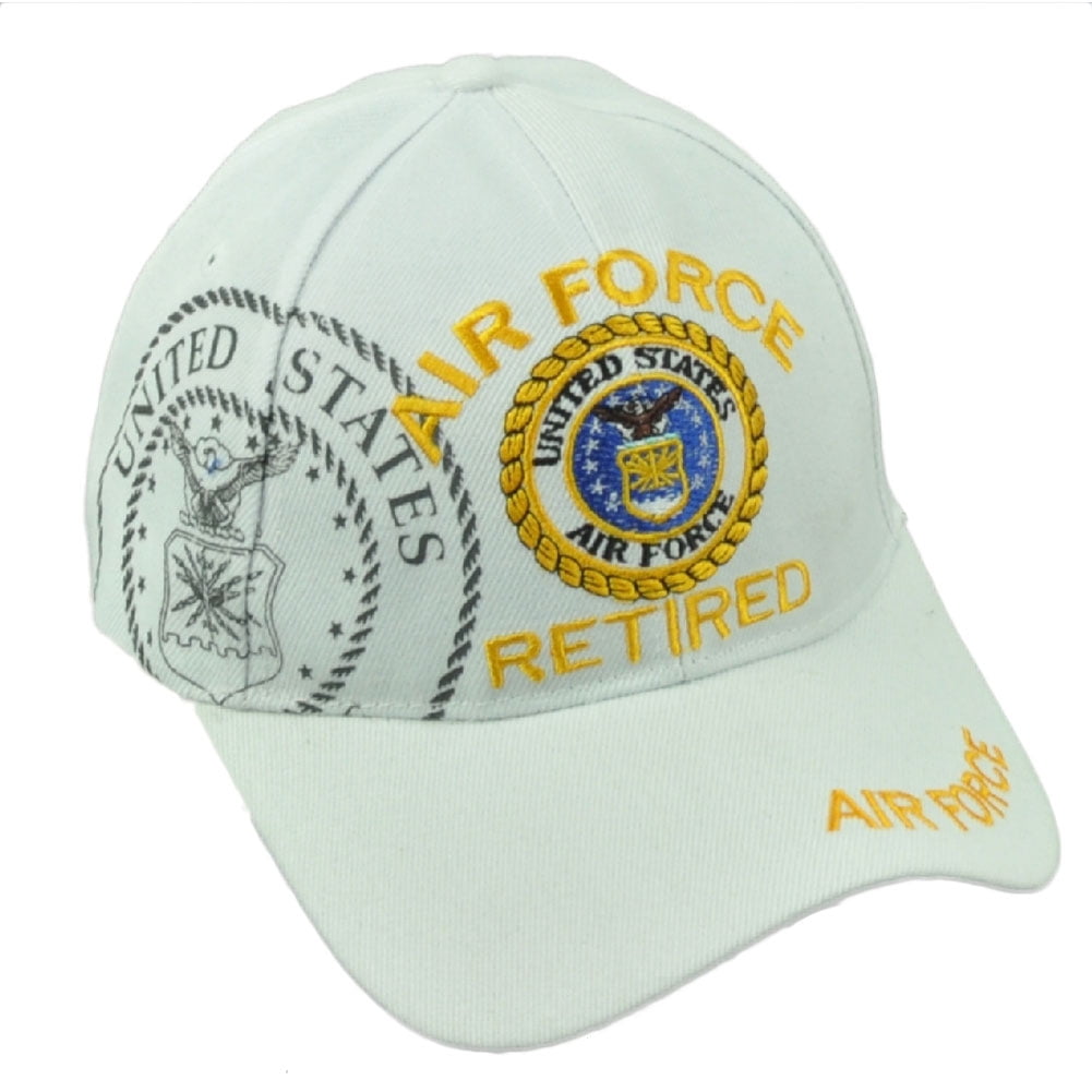 U.S United States Air Force Retired Military Service White Hat Cap