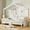 White + Solid Wood+MDF + Twin, variant on [Luckynote]Twin Size House Bed with Shelves, House Bed with Window and Sparkling Light Strip on the Roof, White