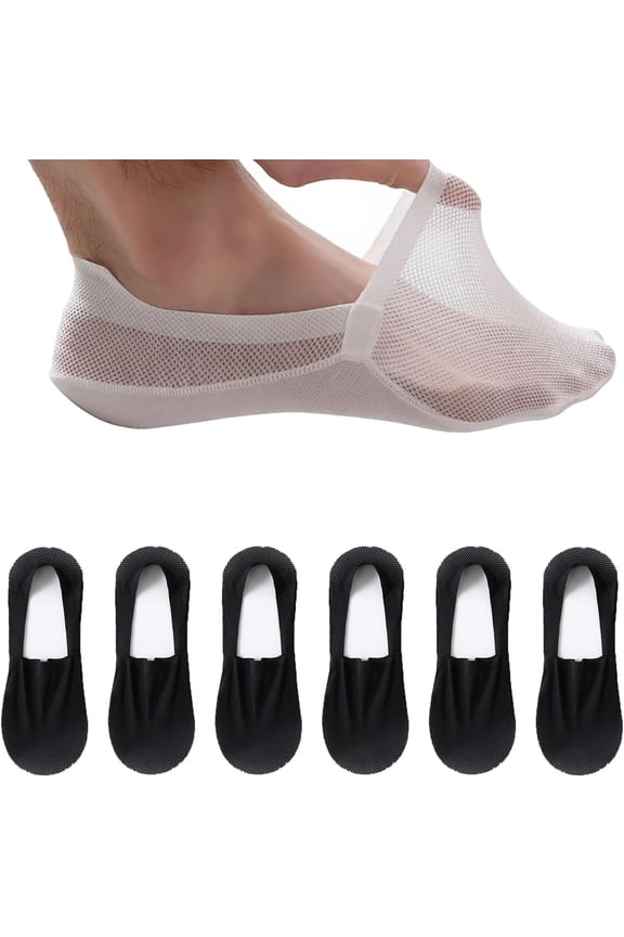 Velthentic Invisible Breathable Anti-Slip Socks for Men, Ultra Thin No Show Socks, Non Slip Mesh Liner Socks Low Cut Ankle Socks
