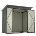 thumbnail image 5 of 6x4 FT Outdoor Tool Storage Shed with Metal Foundation & Lockable Doors, All Weather Metal Sheds for Garden, Patio, Backyard, Lawn, Gray, 5 of 9