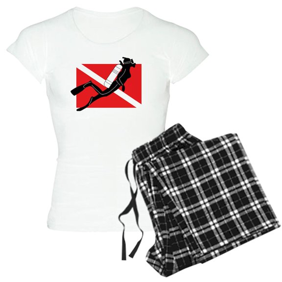 CafePress - Scuba55 Women's Light Pajamas - Women's Short Sleeve Print T-Shirt and Pants Light Cotton Pajama Set