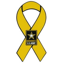 Ribbon Shaped Magnet - US Army Yellow Ribbon Military Magnet - Cars, Trucks, SUVs, Refrigerators