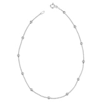 KoolJewelry Sterling Silver High Polish and Diamond-cut Bead Anklet (3mm, 10 inch)