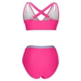 thumbnail image 6 of VBTAPA Women's High Waisted Bikini Sets Tummy Control Swimsuits Two Piece Color Block Keyhole Bathing Suit Daily Sales Hot Pink S, 6 of 8
