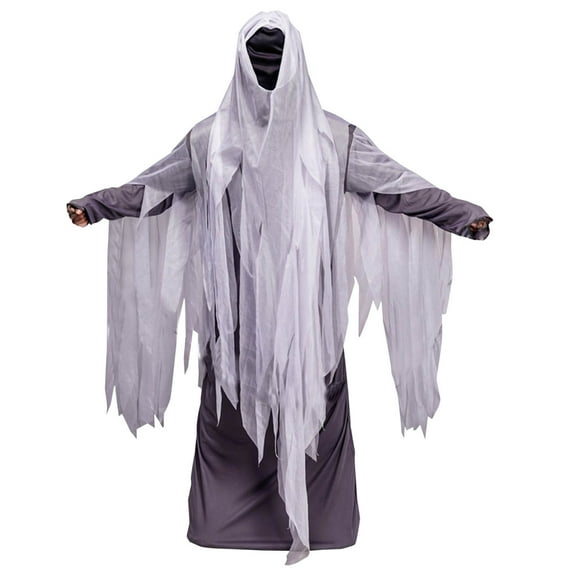 JXMVOJ Men Solid Color Robe Stage Performance Clothing Long Sleeved Hooded Casual Coat