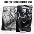 thumbnail image 6 of Coverado Car Seat Covers, Faux Leather with Mesh Fabric Front Car Seat Protectors, 4 Pieces Universal Fit for Most Cars SUV Trucks, Black&Purple, 6 of 10