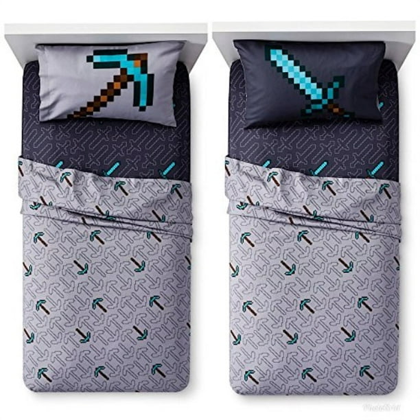 minecraft games kids twin bedding sheet set