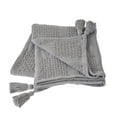 thumbnail image 6 of LR Home Gray Solid Cotton Lightweight Throw Blanket, 50" x 60", 6 of 7