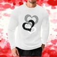 thumbnail image 5 of UVEASISHA Heart Graphic Tees for Men Long Sleeve Waffle Knit Shirts Big and Tall Casual Valentines Day Tshirts Regular Fit Stylish Workout Shirt White S, 5 of 9