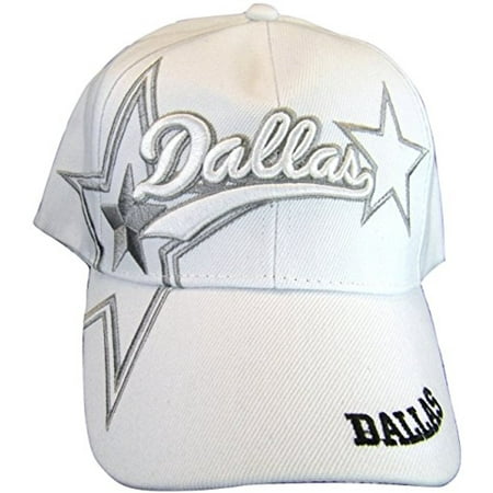 Dallas Men's Double Star Adjustable Baseball Cap (White)