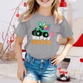 thumbnail image 2 of MUXiin Girls Easter T Shirts Bunny Eggs Short Sleeve Tee for Toddler Comfortable Easter Day Summer Tops T Shirt for Boys and Girls Easter Gifts for Boys(Grey,12-13 Years), 2 of 5