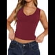 thumbnail image 3 of Camisetas Sin Mangas con Cuello en V para Mujer 2025, Camisetas de Punto Sin Mangas, Suéter Informal de Verano, Chaleco Vino Tinto L, 3 of 8