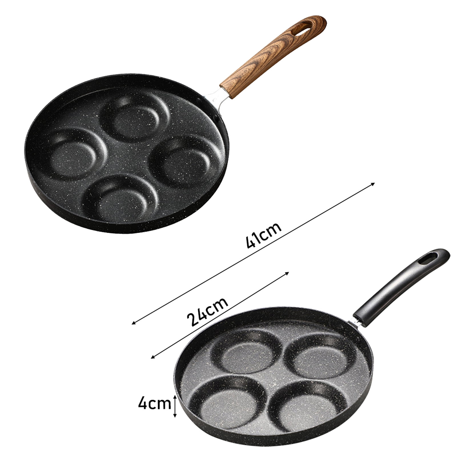 4-Cup Egg Frying Pan Non Stick Egg Cooker Pan 4-Cup Omelette Pan Round Burger Pancake Pan Aluminium Alloy Egg Pan Cookware for Gas Stove