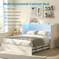 thumbnail image 5 of Mjkone Queen Size Murphy Bed with LED Light,Murphy Cabinet Bed with Folding Mattress,Convertible Cabinet Bed for Small Space,White, 5 of 9