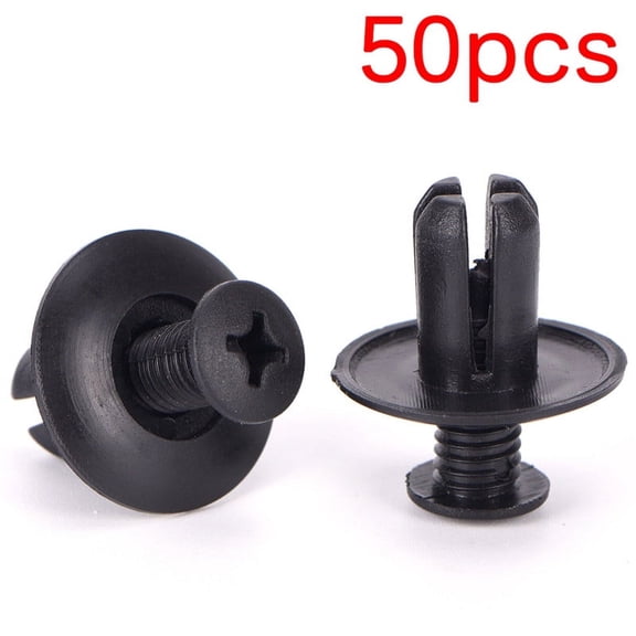 50pcs 8mm Auto Car Bumper Fender Retainer Push Black Plastic Clips Fasteners