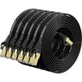 thumbnail image 1 of Cable Ethernet CableGeeker Cat 7 blindado de 1,5 m, paquete de 6 unidades, negro, 1 of 7