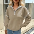 thumbnail image 2 of Cardigan Sweaters for Women Oversized Knit Top Cozy Autumn Casual Loungewear Casual Long Sleeve Zip Front Pullover Sweater Soft Comfortable Lightweight Knitted Top For Everyday Wear, 2 of 4