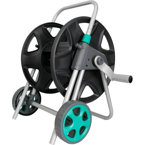 Garden Water Hose Reel Cart, Holds 100 Feet of 5/8 Inch Hose,Garden Water Pipe Holders Mobile Tools with 2 Wheels for Outside Watering
