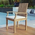 thumbnail image 5 of Modway Marina Outdoor Patio Teak Dining Armchair in Natural White, 5 of 5