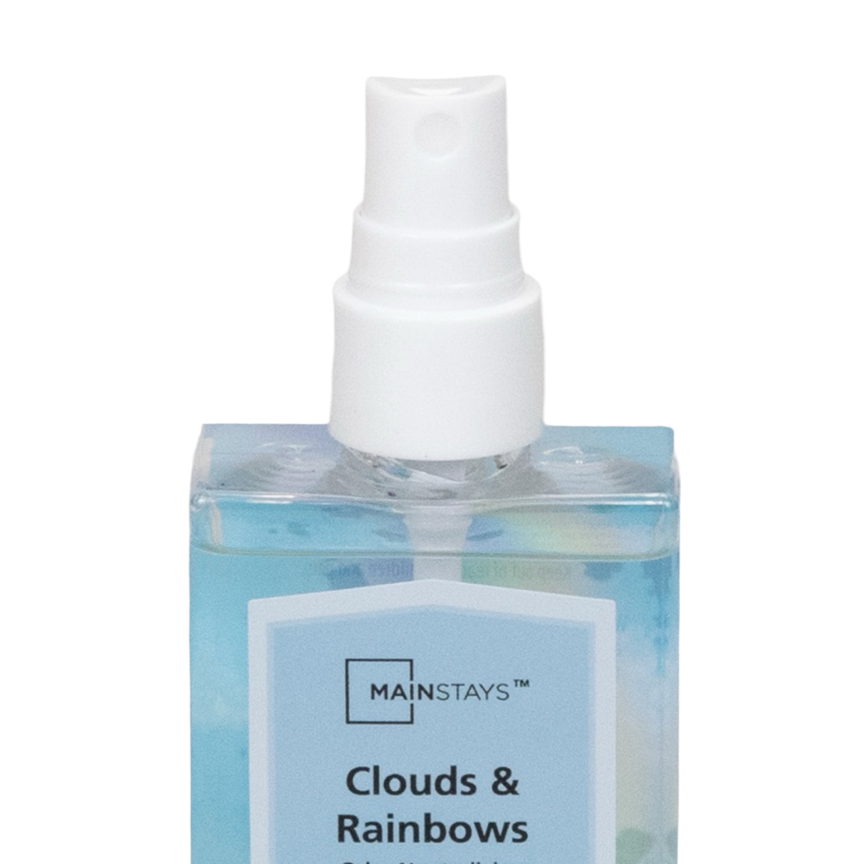 Mainstays Clouds & Rainbows Scented Room & Linen Spray 3.4 fl oz (100mL).