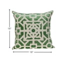 thumbnail image 3 of Beige and Green Lattice Velvet Throw Pillow, 3 of 5