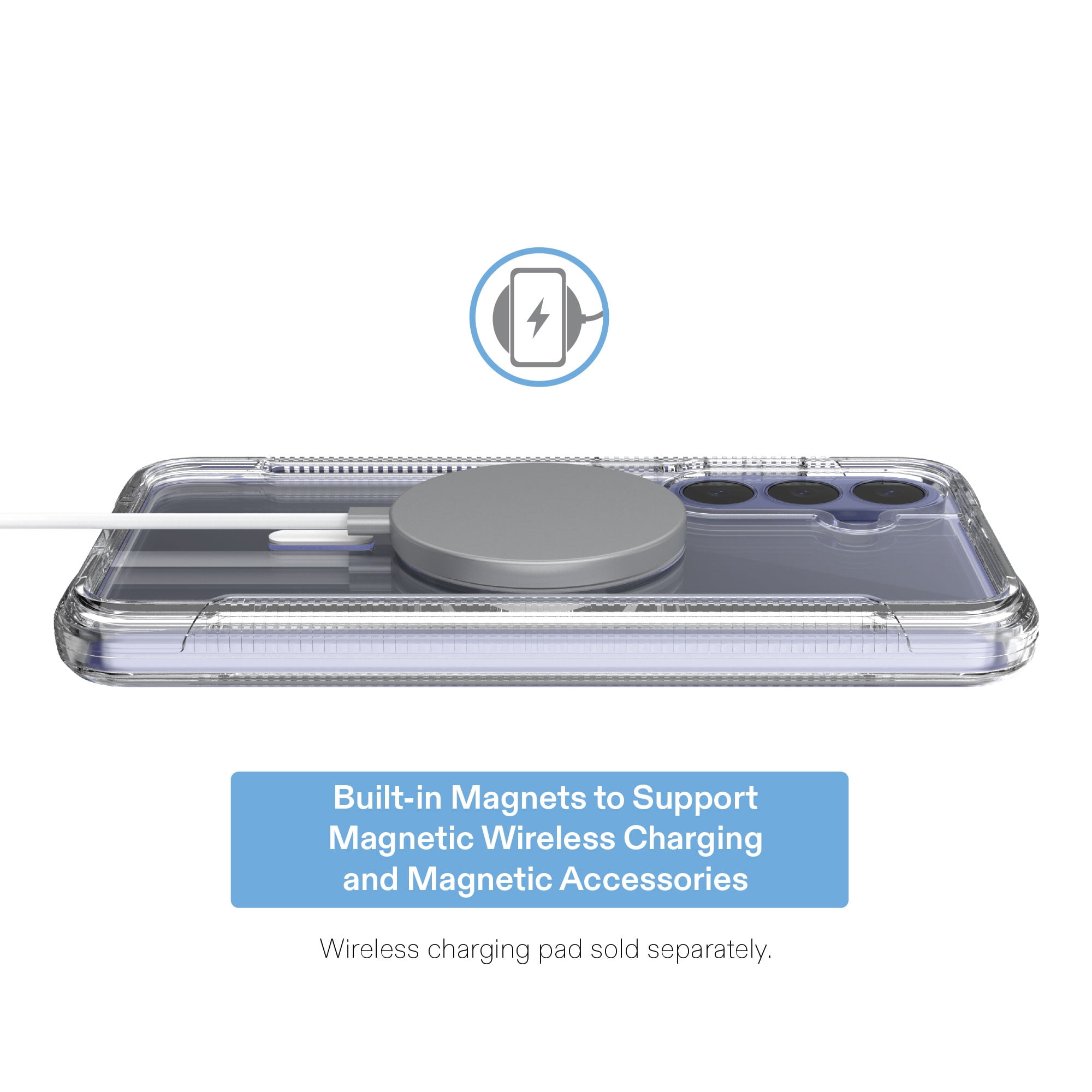 onn Rugged Phone Case for Samsung Galaxy S26 FE / S25 FE, Magnetic Compatible - Clear