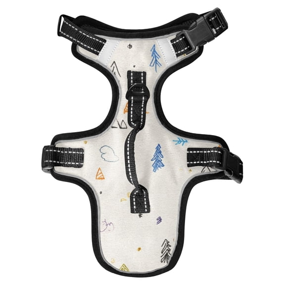 Pet Vest For Walking With Handle Adjustable Reflective Dog Cat Harness Simple Doodle Line Art