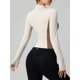 thumbnail image 4 of Chaqueta de manga larga para mujer, top deportivo informal ajustado con cuello levantado y cremallera en la cintura, novedad de otoño, 2024, 4 of 6